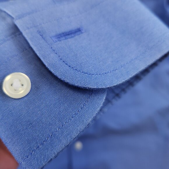 Brooks Brothers Red Fleece Male Teen Size 14 Blue Button Up Shirt Long Sleeve - Picture 7 of 11